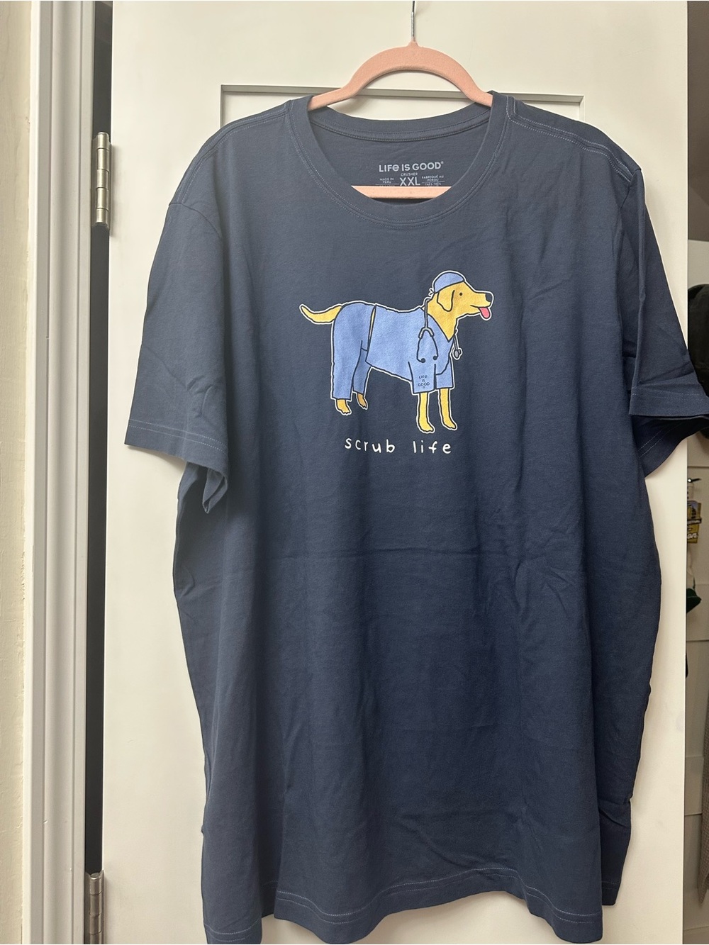 Life is Good Navy "Scrub Life" Dog Graphic Tee